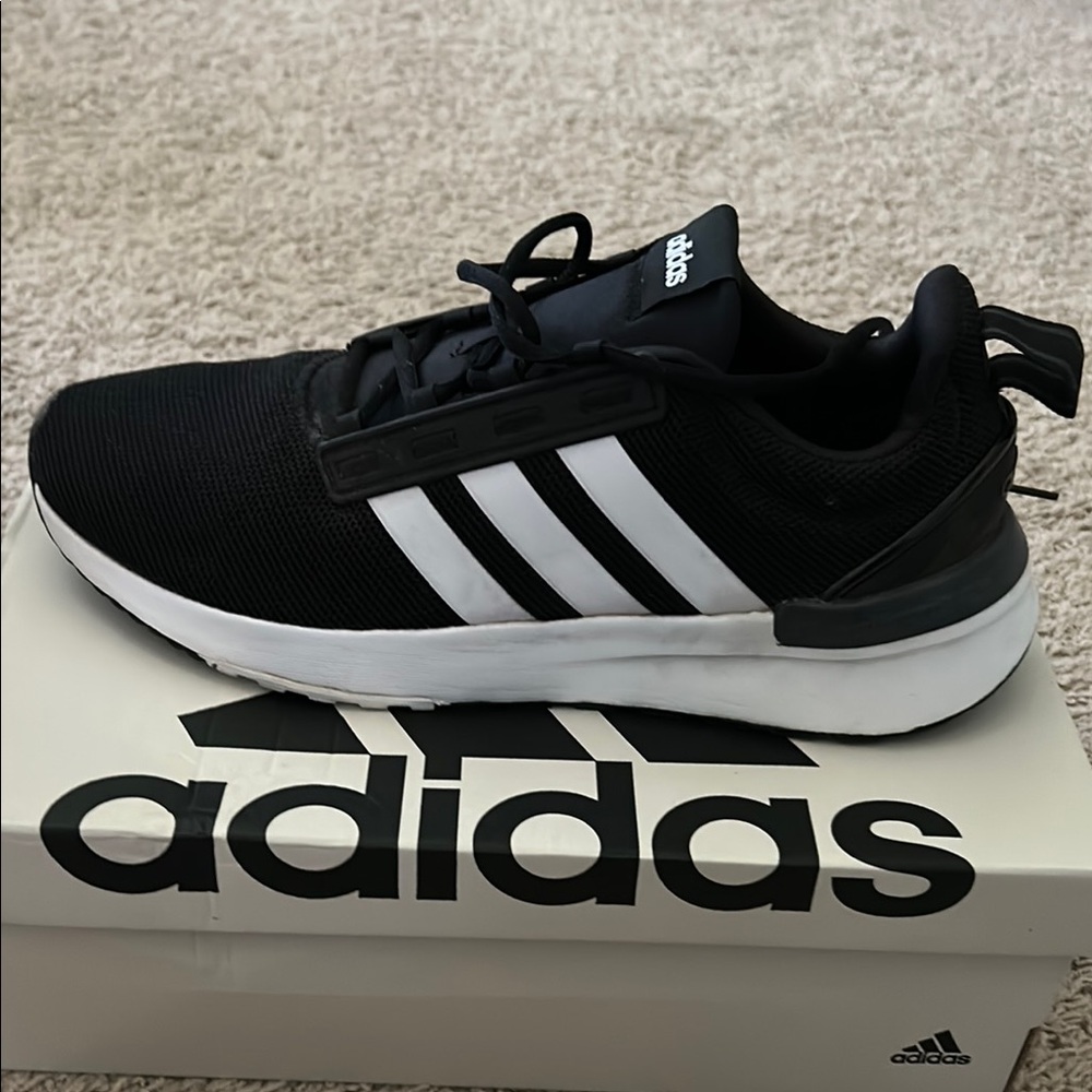 Adidas Black and White Running Shoes